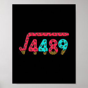 67 Ice Cream Drip Meme Square Root 4489 Slang Math Poster