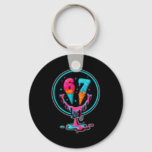 67 Ice Cream Drip Number 67 Player 67th Birthday  Key Ring