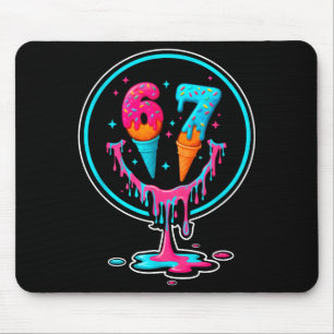 67 Ice Cream Drip Number 67 Player 67th Birthday  Mouse Mat