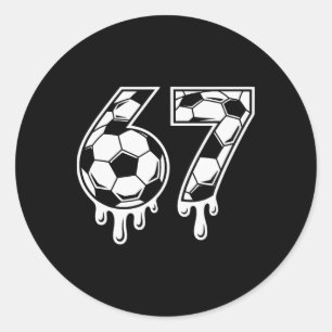 67 Ice Cream Drip Soccer Gen Alpha Six Seven Meme  Classic Round Sticker