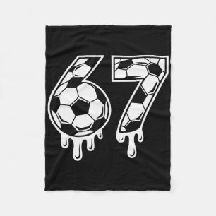 67 Ice Cream Drip Soccer Gen Alpha Six Seven Meme Fleece Blanket