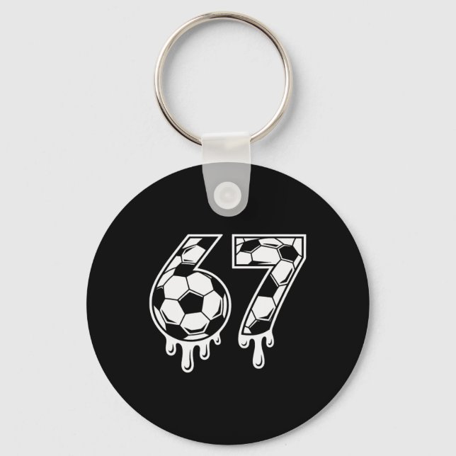 67 Ice Cream Drip Soccer Gen Alpha Six Seven Meme  Key Ring (Front)