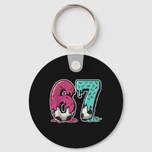 67 Ice Cream Drip Soccer Gen Alpha Slang Six Seven Key Ring