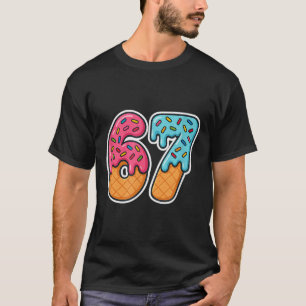 67 Ice Cream Meme Drip Six Seven Slang Gen Alpha  T-Shirt