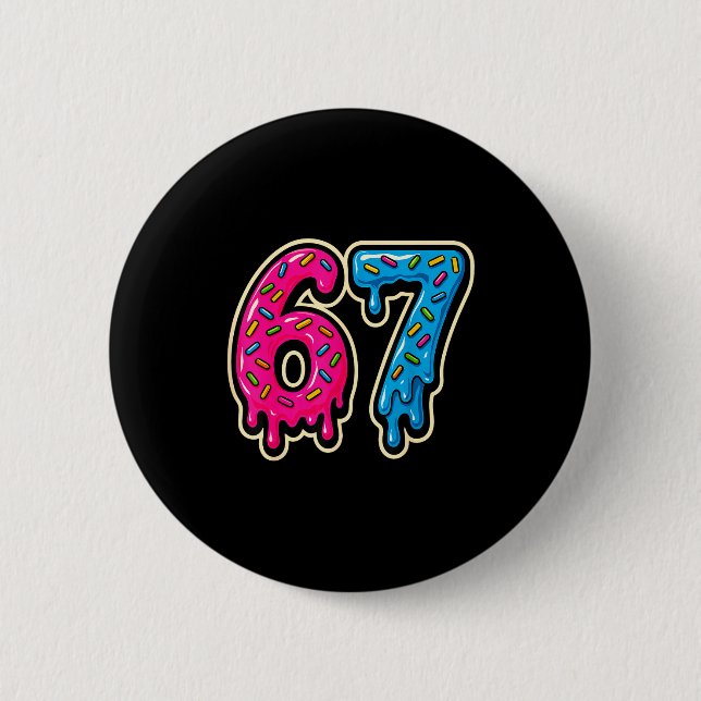 67 Ice Cream Meme Six Seven  6 Cm Round Badge (Front)