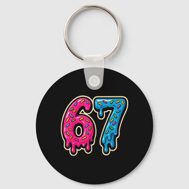 67 Ice Cream Meme Six Seven Key Ring (Front)