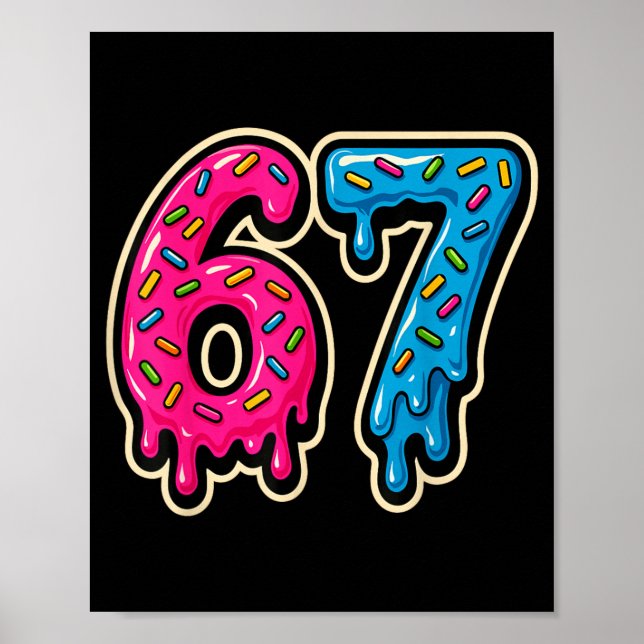 67 Ice Cream Meme Six Seven Poster (Front)