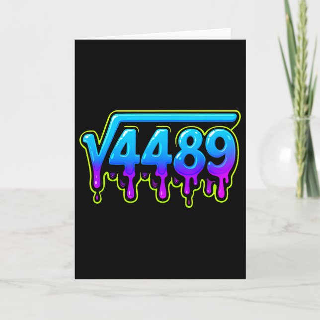 67 Ice Meme Square Root 4489 Slang Math Teacher  Card (Front)