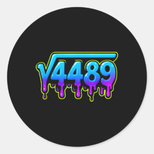 67 Ice Meme Square Root 4489 Slang Math Teacher  Classic Round Sticker
