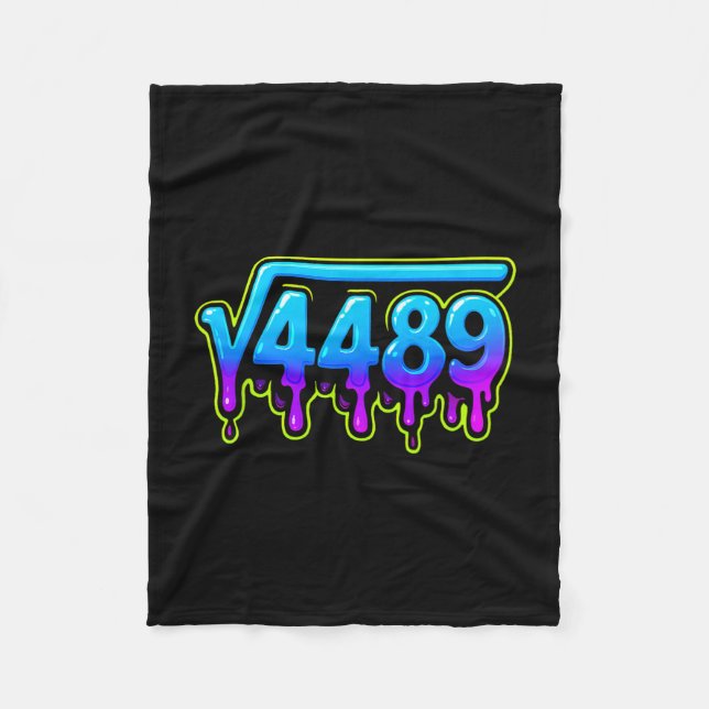 67 Ice Meme Square Root 4489 Slang Math Teacher  Fleece Blanket (Front)