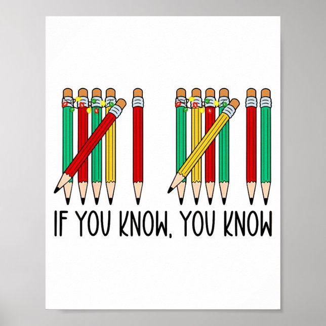 67 If You Know You Know Tally Marks Pencils Six Se Poster (Front)