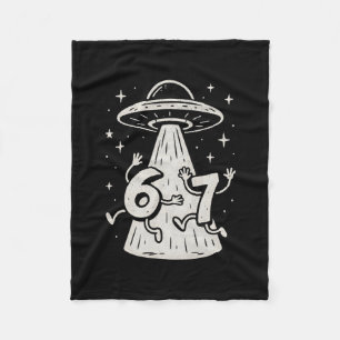 67 Internet Meme Ufo Six Seven Viral Trend Gen Alp Fleece Blanket