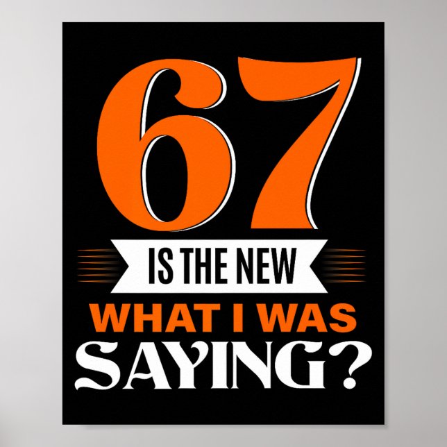 67 Is The New What I Was Saying Funny 67th Birthda Poster (Front)