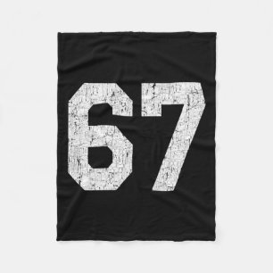 #67 Jersey Uniform Varsity Sports Number Fleece Blanket