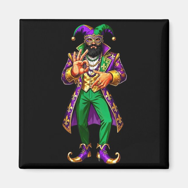 67 Jester Man Mardi Gras Six Seven Meme Gen Alpha  Magnet (Front)