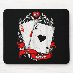 67 Ker Meme Card Art Lucky Hand Retro Aesthetic De Mouse Mat