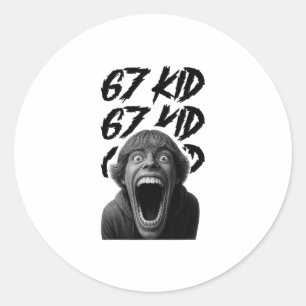 67 Kid 67 Meme Six Seven 6-7 Funny Internet Joke V Classic Round Sticker