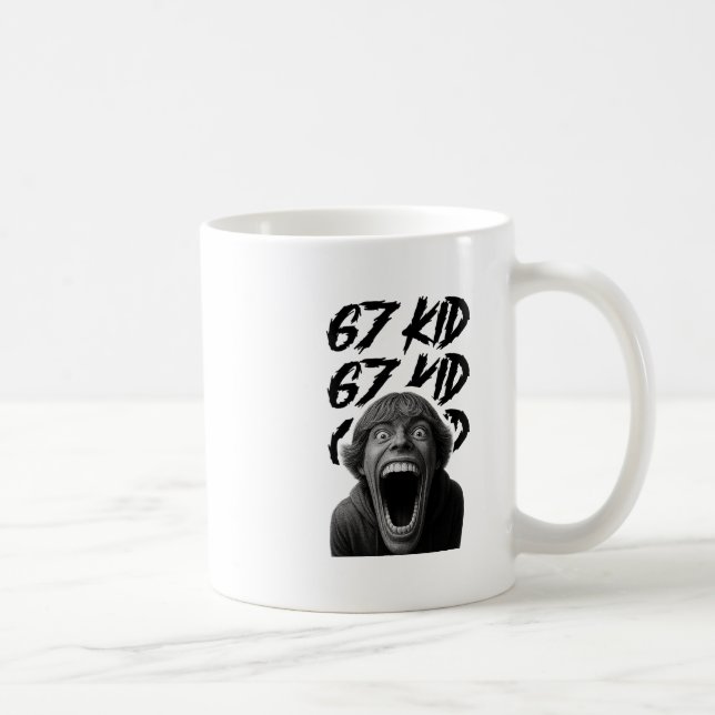 67 Kid 67 Meme Six Seven 6-7 Funny Internet Joke V Coffee Mug (Right)