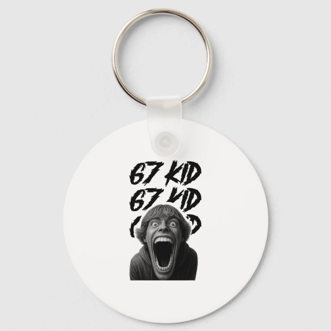 67 Kid 67 Meme Six Seven 6-7 Funny Internet Joke V Key Ring (Front)