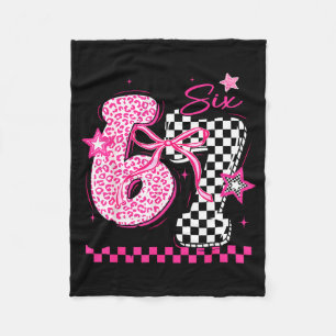 67 Leopard Checkered Funny Six Seven Meme 6-7 Teac Fleece Blanket