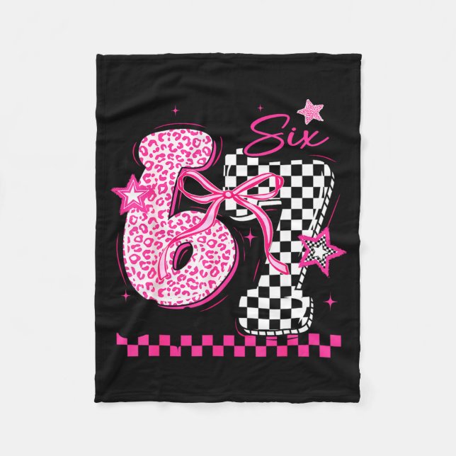 67 Leopard Checkered Funny Six Seven Meme 6-7 Teac Fleece Blanket (Front)