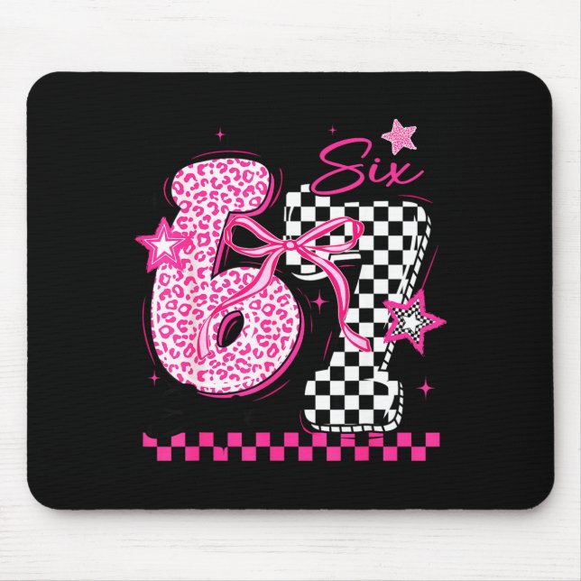 67 Leopard Checkered Funny Six Seven Meme 6-7 Teac Mouse Mat (Front)