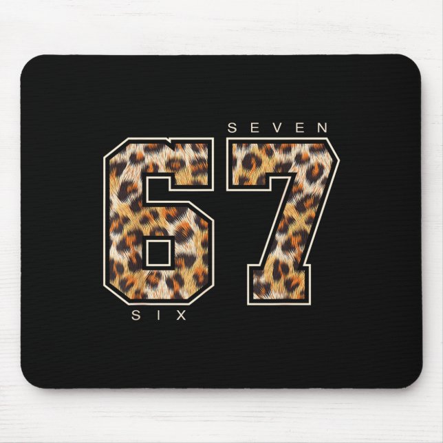 67 Leopard Pattern Retro Sixty Seven Animal Skin S Mouse Mat (Front)