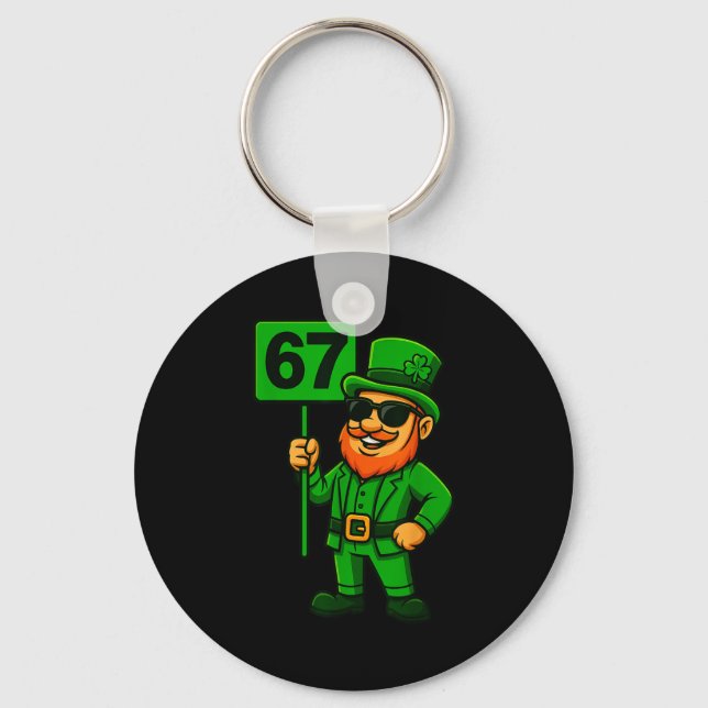 67 Leprechaun Six Seven Gen Meme Lucky Vibes St Pa Key Ring (Front)