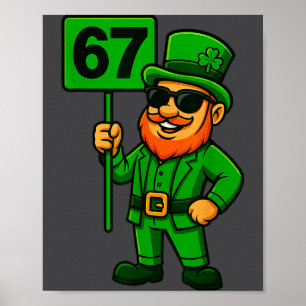 67 Leprechaun Six Seven Gen Meme Lucky Vibes St Pa Poster