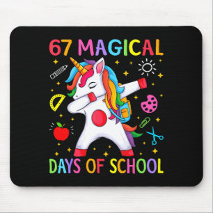 67 Magical Days Of School Unicorn Six Seven Teache Mouse Mat