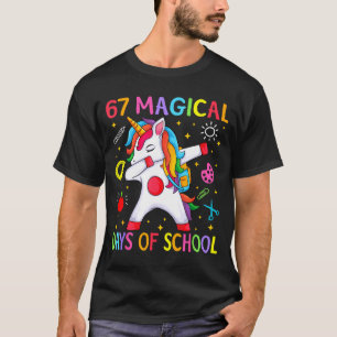67 Magical Days Of School Unicorn Six Seven Teache T-Shirt