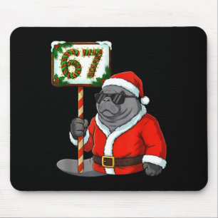 67 Manatee Christmas Six Seven Meme Brainrot Manat Mouse Mat