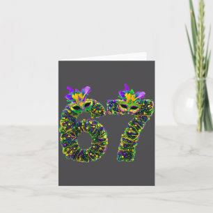 67 Mardi Gras Beads Mask Six Seven Meme 6 7 Carniv Card