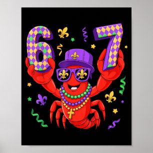 67 Mardi Gras Crawfish Beads Six Seven Carnival Bo Poster
