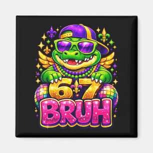 67 mardi gras party alligator mardigator six seven magnet