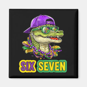 67 Mardigator Alligator Mardi Gras Six Seven Funny Magnet