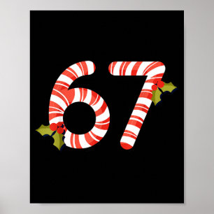 67 Mas Meme Candy Cane Six Seven Kids Men Women Ch Poster