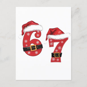 67 Mason Let's Get Sandy Christmas 67 Meme Funny Announcement Postcard