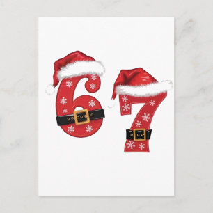 67 Mason Let's Get Sandy Christmas 67 Meme Funny Announcement Postcard