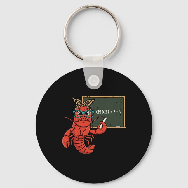 67 Math Equation Teacher Crawfish 6 7 Mardi Gras M Key Ring (Front)