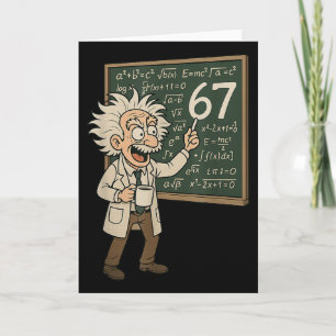 67 Math Meme Funny Professor Genius Chalkboard Card