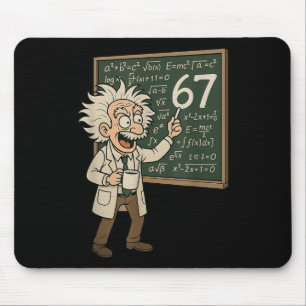 67 Math Meme Funny Professor Genius Chalkboard  Mouse Mat