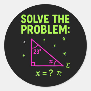 67 Math Meme Solve The Problem Funny Teachers Stud Classic Round Sticker