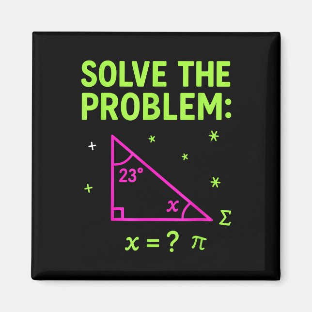 67 Math Meme Solve The Problem Funny Teachers Stud Magnet (Front)