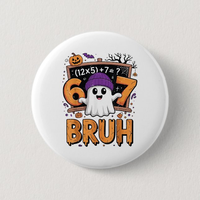 67 Math Teacher Halloween Costume Mathematics Math 6 Cm Round Badge (Front)