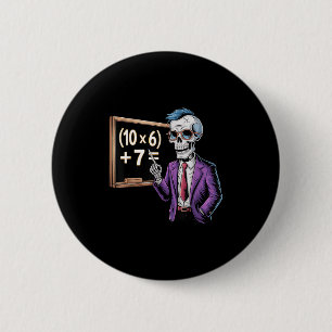 67 Math Teacher Meme Brainrot Six Seven Halloween  6 Cm Round Badge