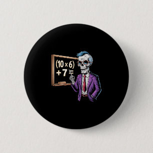 67 Math Teacher Meme Brainrot Six Seven Halloween  6 Cm Round Badge