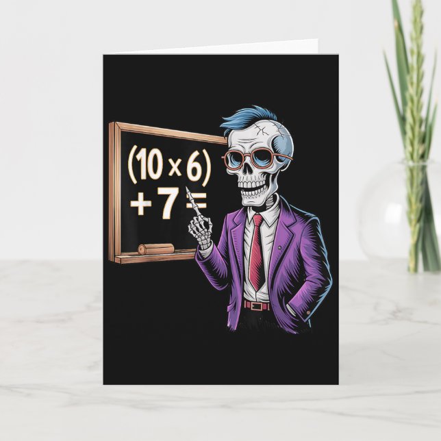 67 Math Teacher Meme Brainrot Six Seven Halloween  Card (Front)