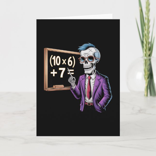 67 Math Teacher Meme Brainrot Six Seven Halloween  Card (Front)