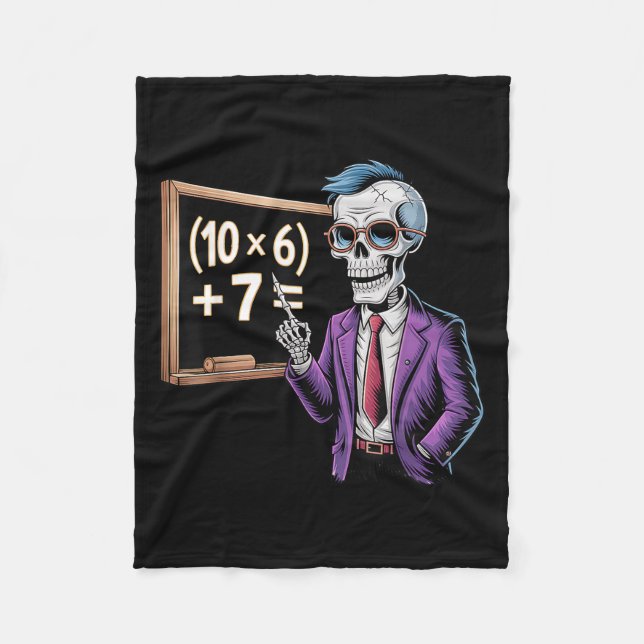 67 Math Teacher Meme Brainrot Six Seven Halloween  Fleece Blanket (Front)